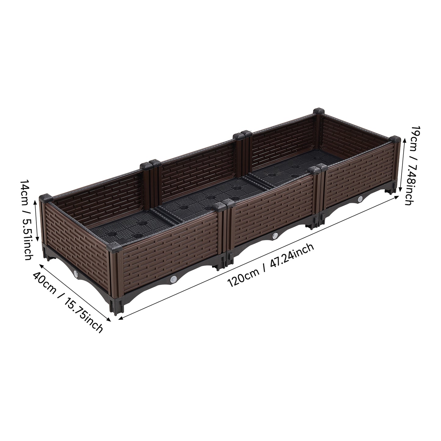 Plastic Raised Garden Bed Planter Box