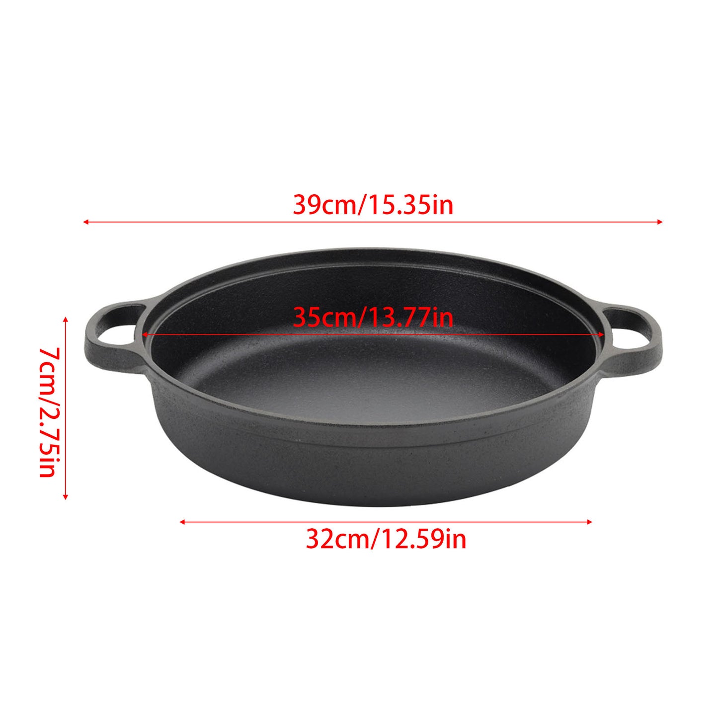 Pre-Seasoned Cast Iron Skillet with Dual Handles