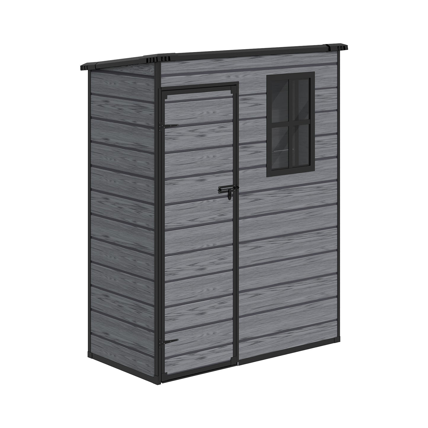 5X3FT Plastic Garden Storage Shed with Lockable Door