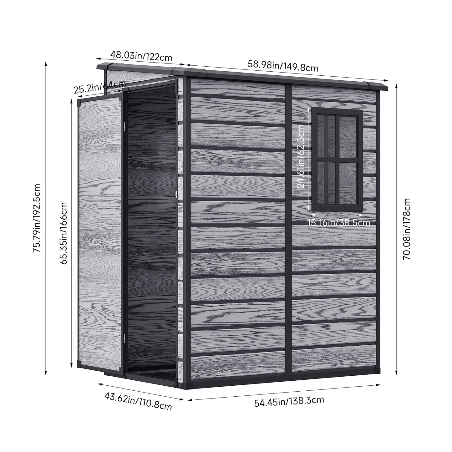 5 x 4FT Outdoor Plastic Storage Shed
