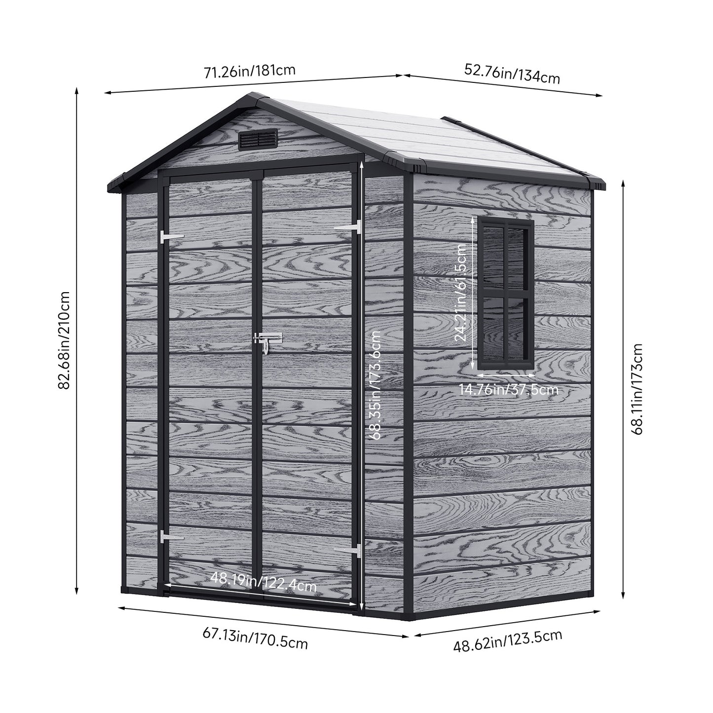 6 x 4.4FT Outdoor Plastic Storage Shed