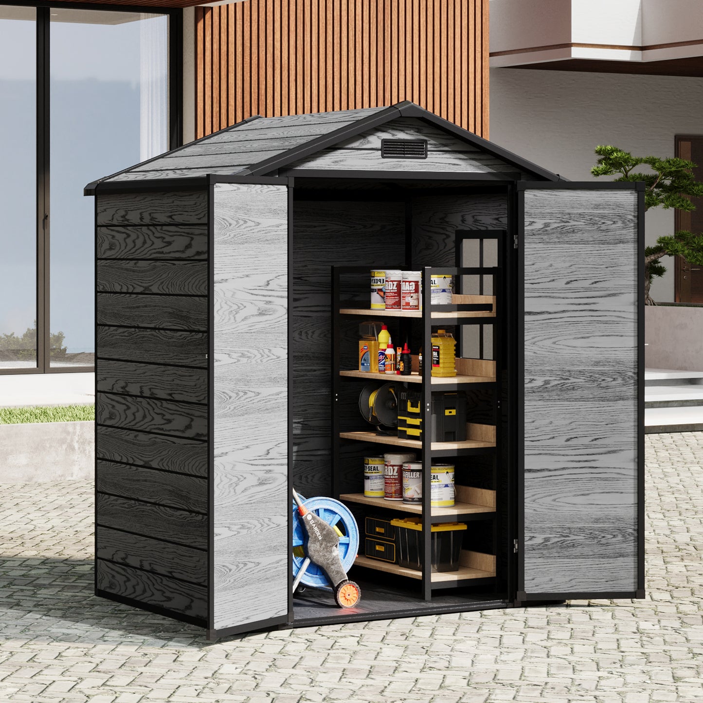 6 x 4.4FT Outdoor Plastic Storage Shed