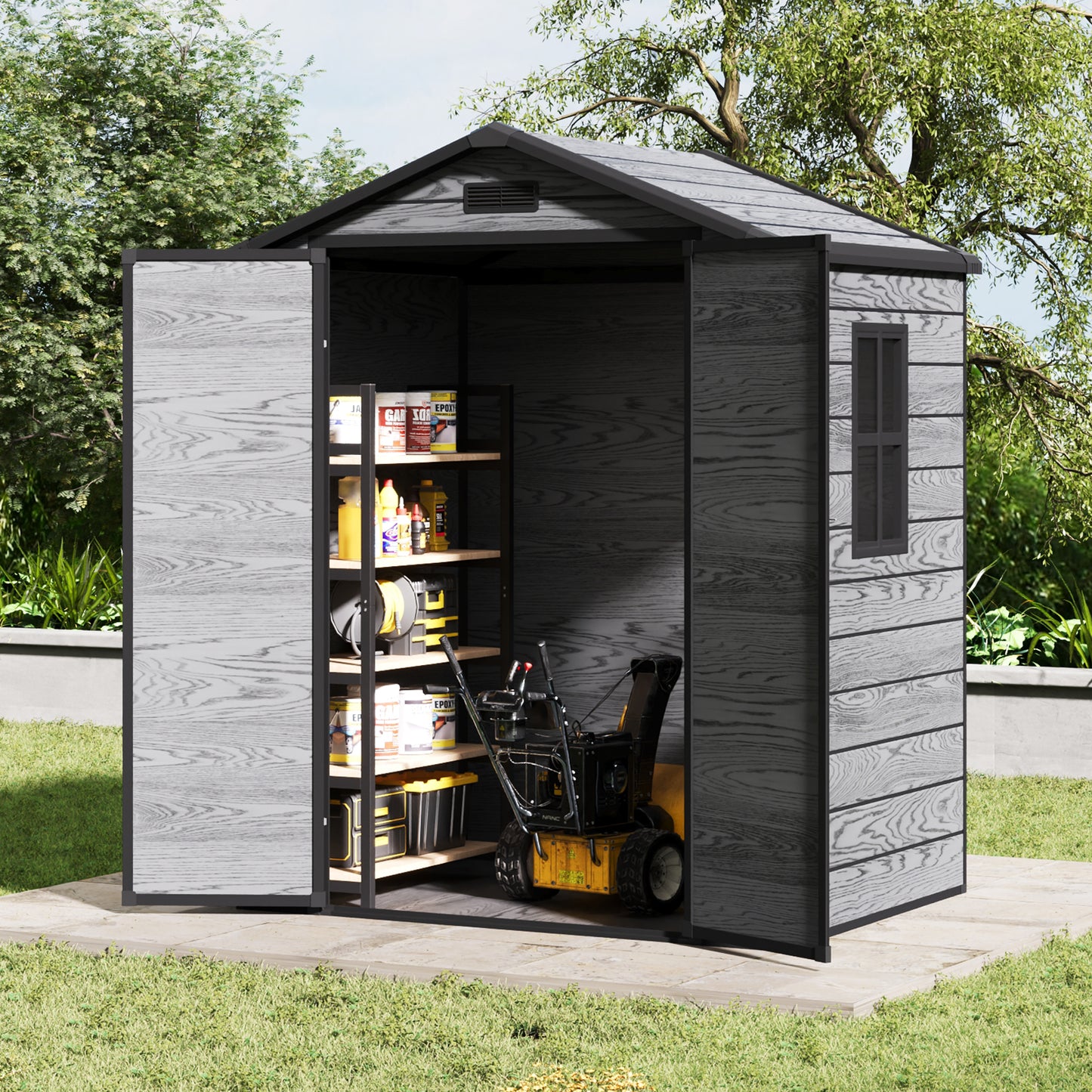 6 x 4.4FT Outdoor Plastic Storage Shed