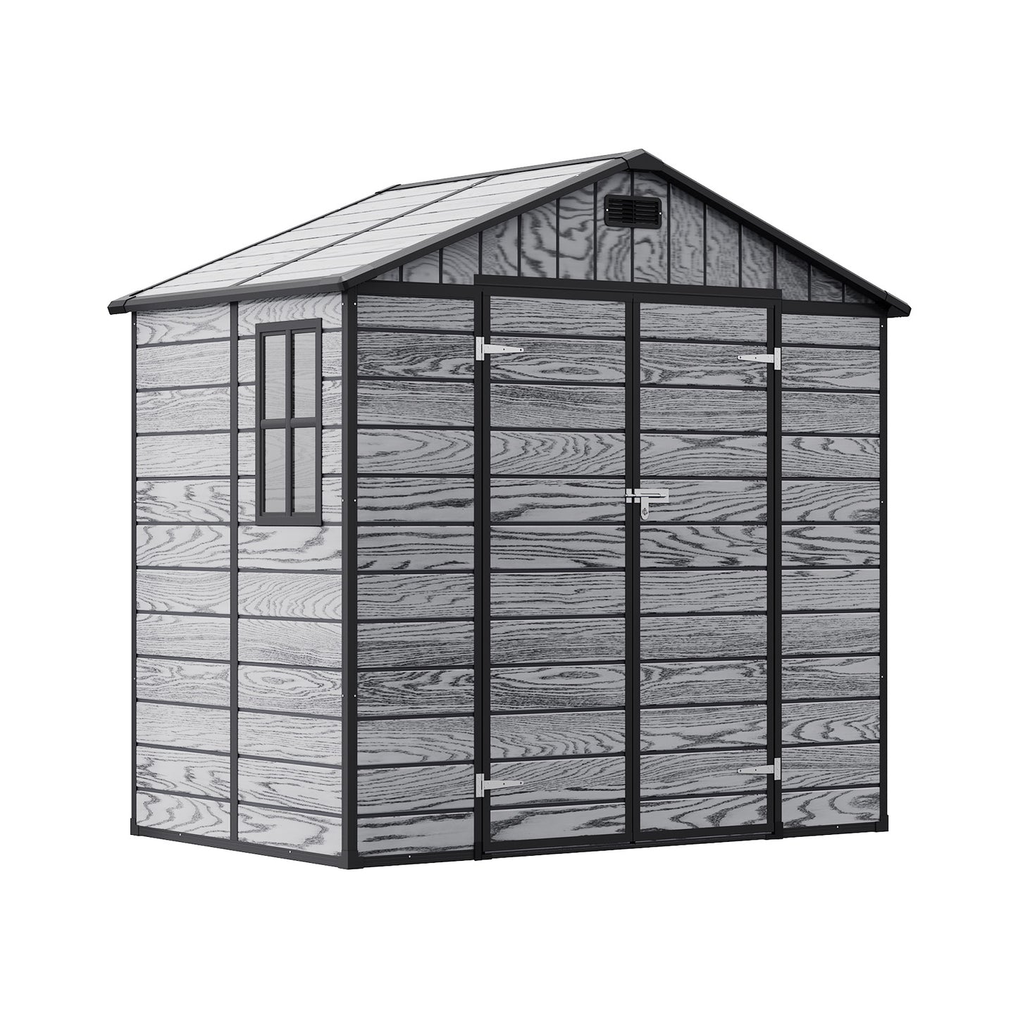 8x4ft Apex Roof Garden PP Tool Shed Outdoor Patio Storage House