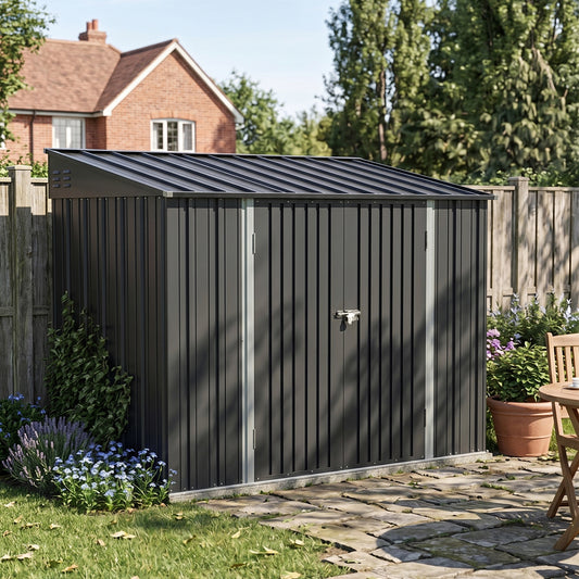 10x5 FT Pent Roof Metal Garden Tool Storage Shed