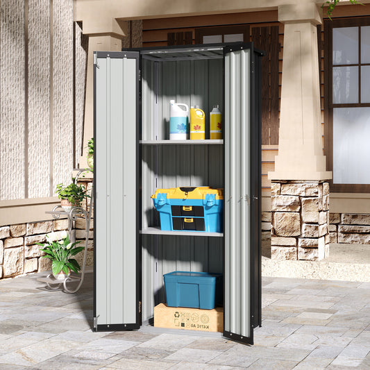 1.5X2.5FT Storage Cabinet Metal Garden Shed with Lockable Door