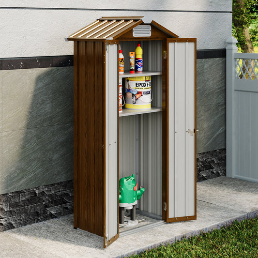 2.7X1.9FT Storage Cabinet Metal Garden Shed with Lockable Door