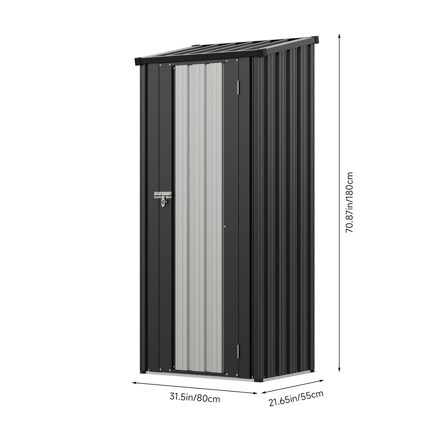 2.6X1.8FT Storage Cabinet Metal Garden Shed with Lockable Door