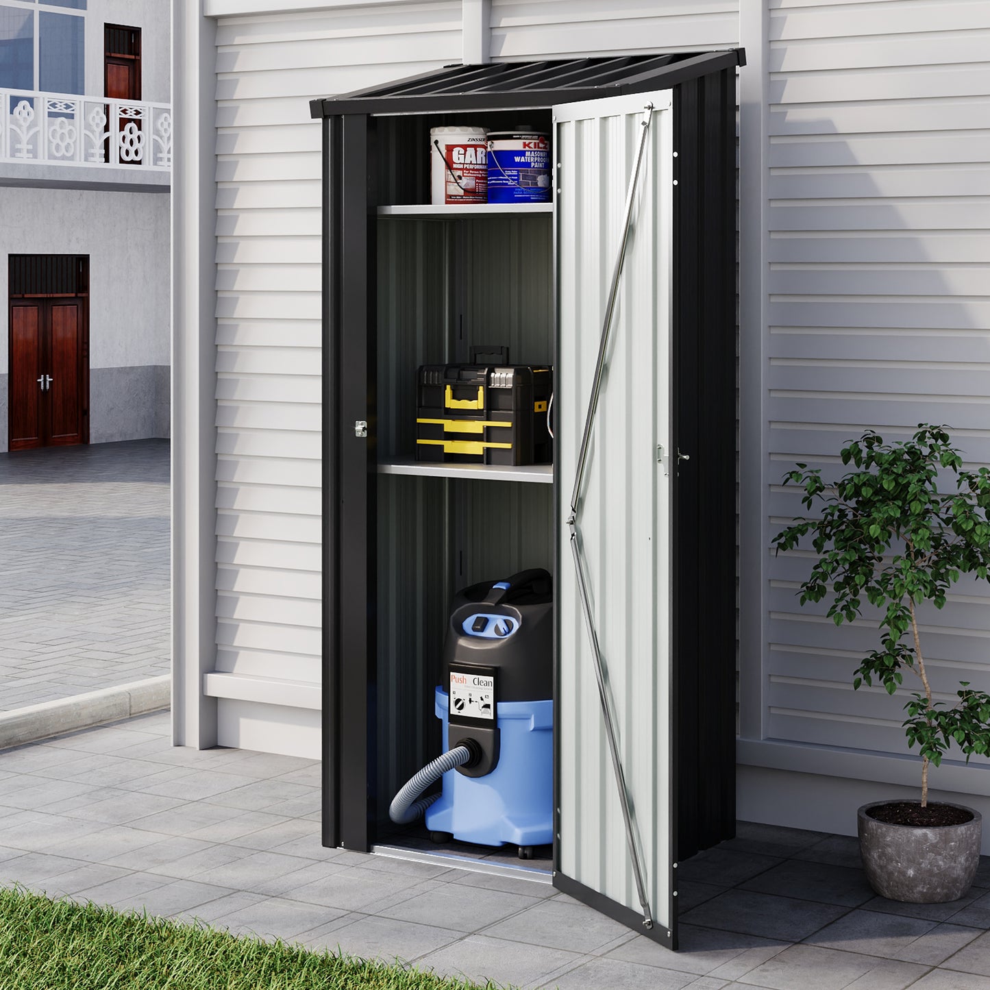 2.6X1.8FT Storage Cabinet Metal Garden Shed with Lockable Door