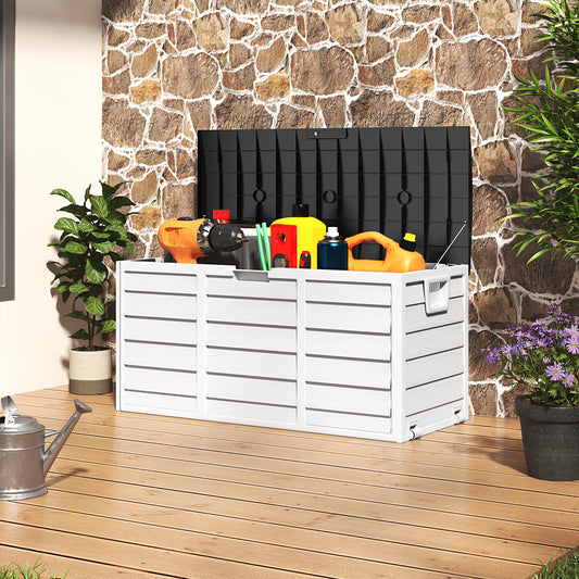 290L Waterproof Large Plastic Garden Storage Box with Wheels