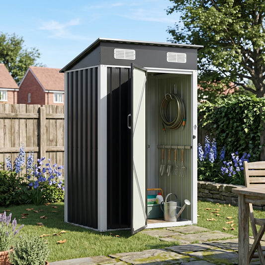 4 x 3FT Metal Garden Storage Shed with Lockable Door