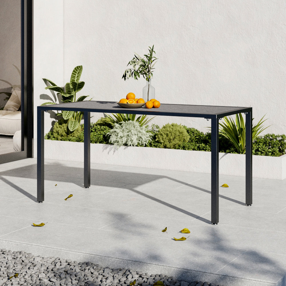 70CM Depth Grey Outdoor Dining Table with Parasol Hole