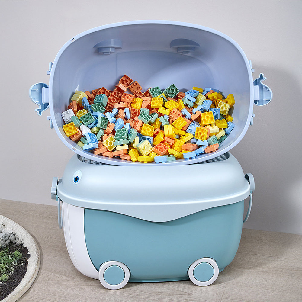 Dolphin-Shaped Toy Storage Box on Wheels
