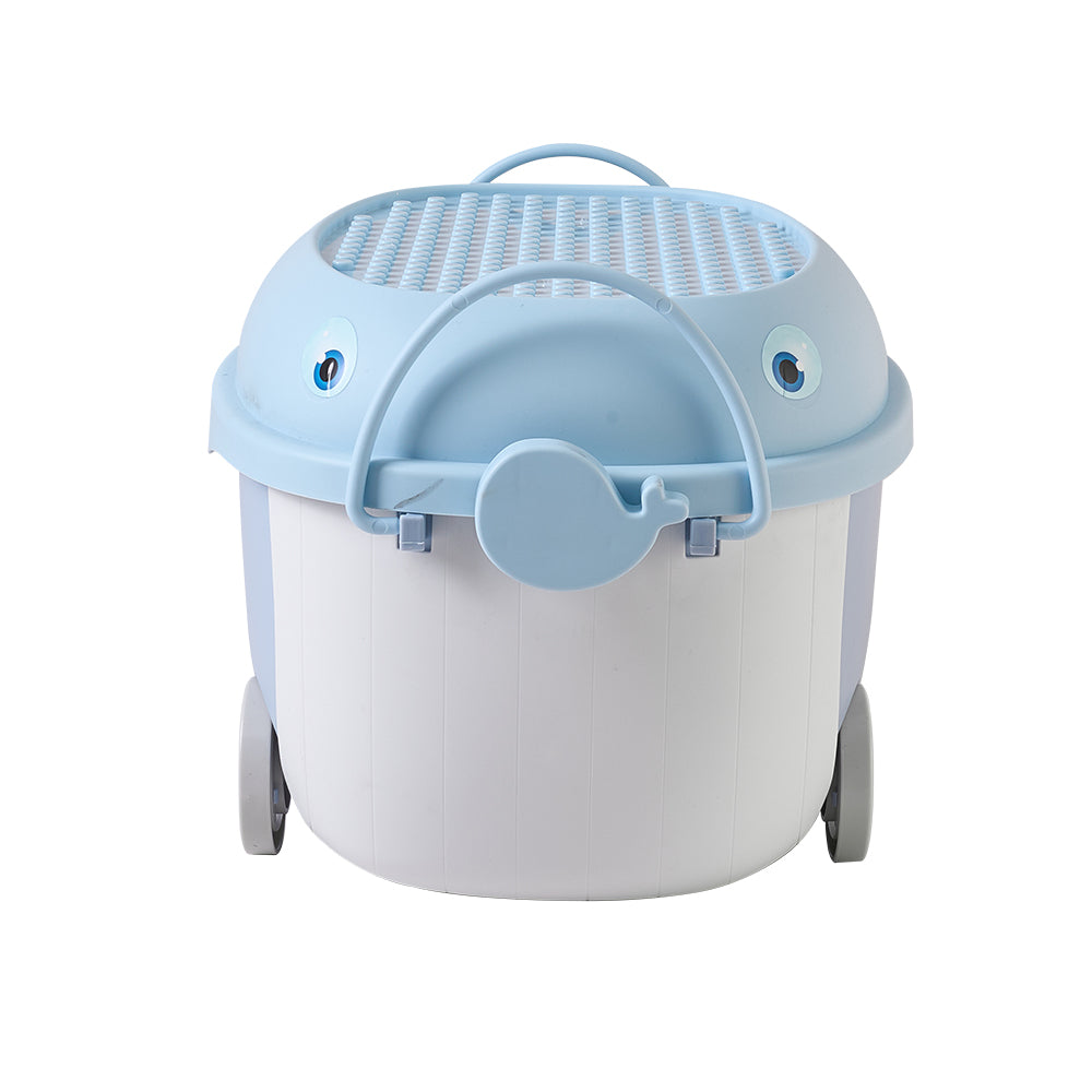 Dolphin-Shaped Toy Storage Box on Wheels