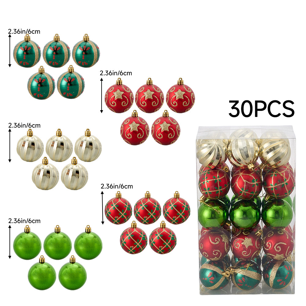 30-Piece Christmas Ornaments for Christmas Tree Decorations