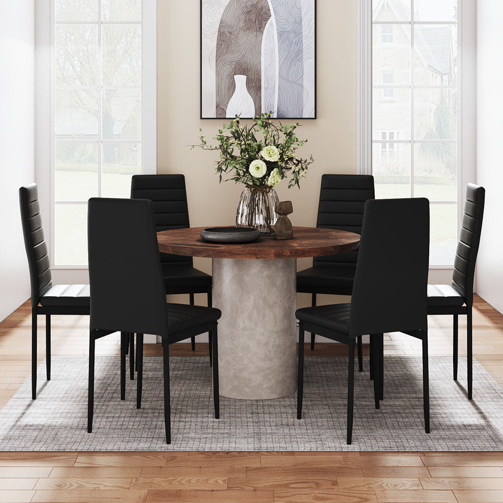 92cm Height Upholstered Leather Dining Chair Set of 6