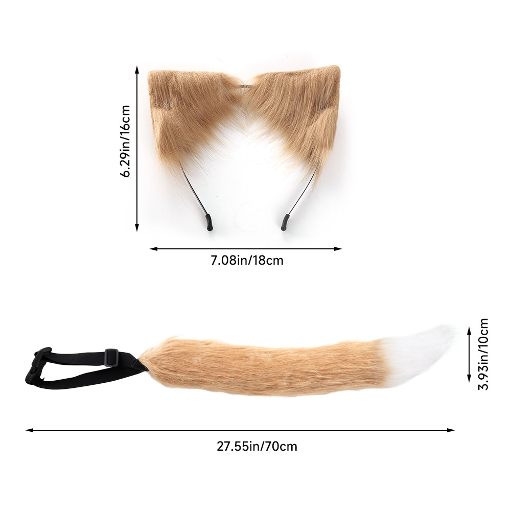 Halloween Cosplay Fox Tail and Ear Headband Set