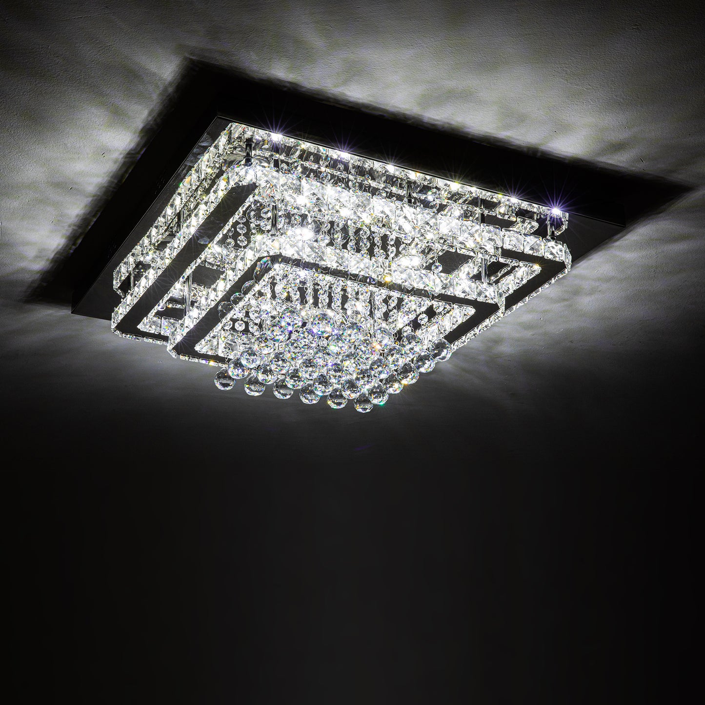 Modern Crystal LED Flush Mount Ceiling Light Fixture
