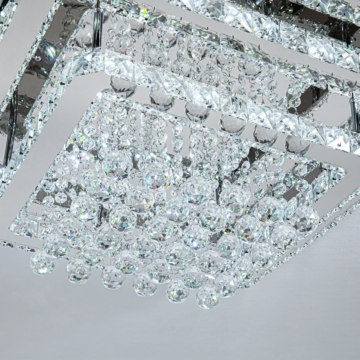 Modern Crystal LED Flush Mount Ceiling Light Fixture