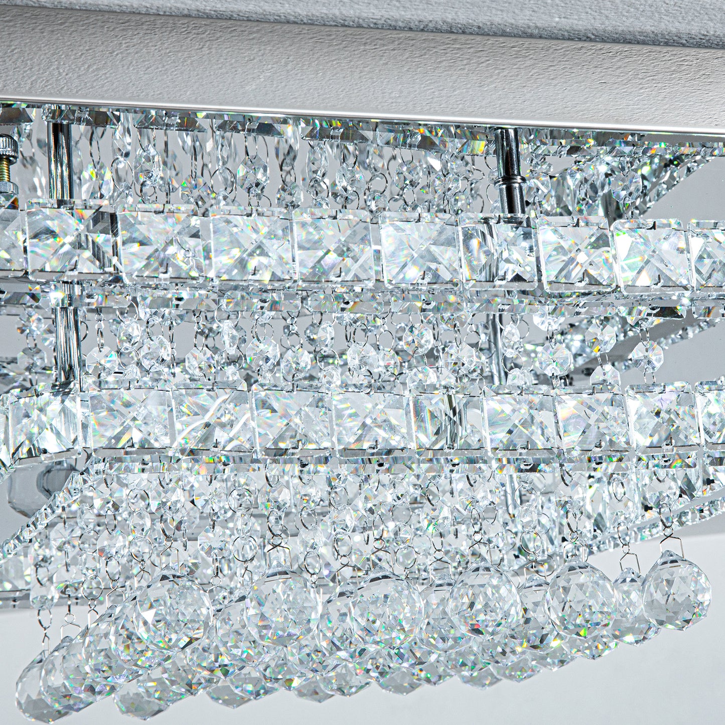 Modern Crystal LED Flush Mount Ceiling Light Fixture