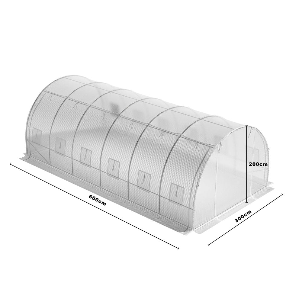 Steel Frame White Outdoor Walk-in Tunnel Greenhouse