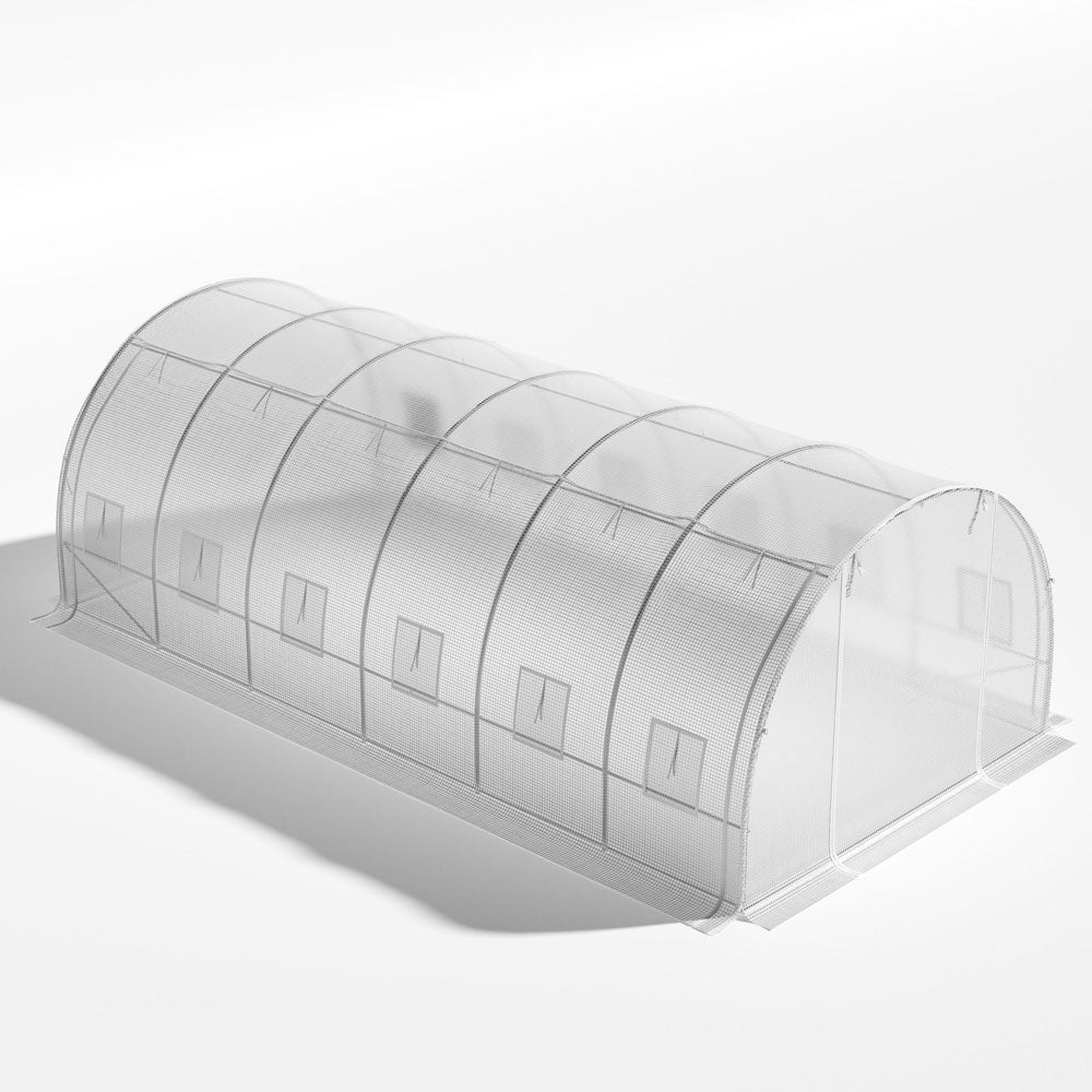 Steel Frame White Outdoor Walk-in Tunnel Greenhouse