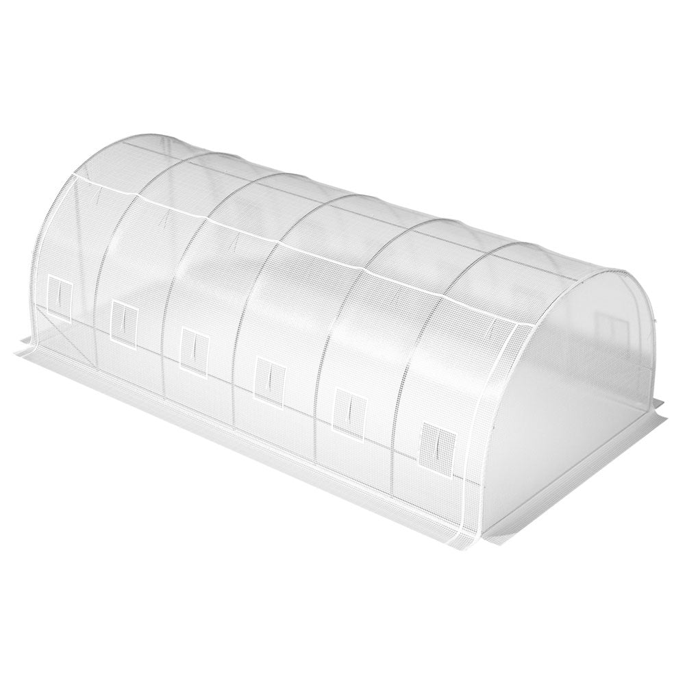 Steel Frame White Outdoor Walk-in Tunnel Greenhouse