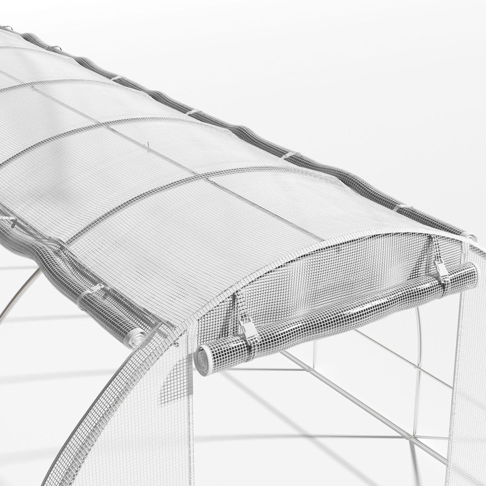 Steel Frame White Outdoor Walk-in Tunnel Greenhouse