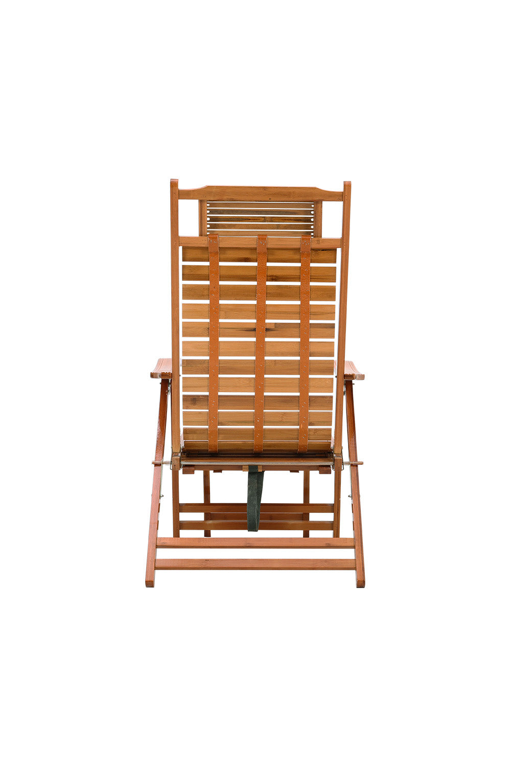 Bamboo Foldable Recliner Lounge Chair with Retractable Footrest