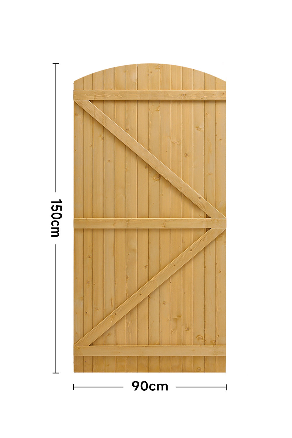 Semi Braced Arch Top Strong Wooden Garden Gate