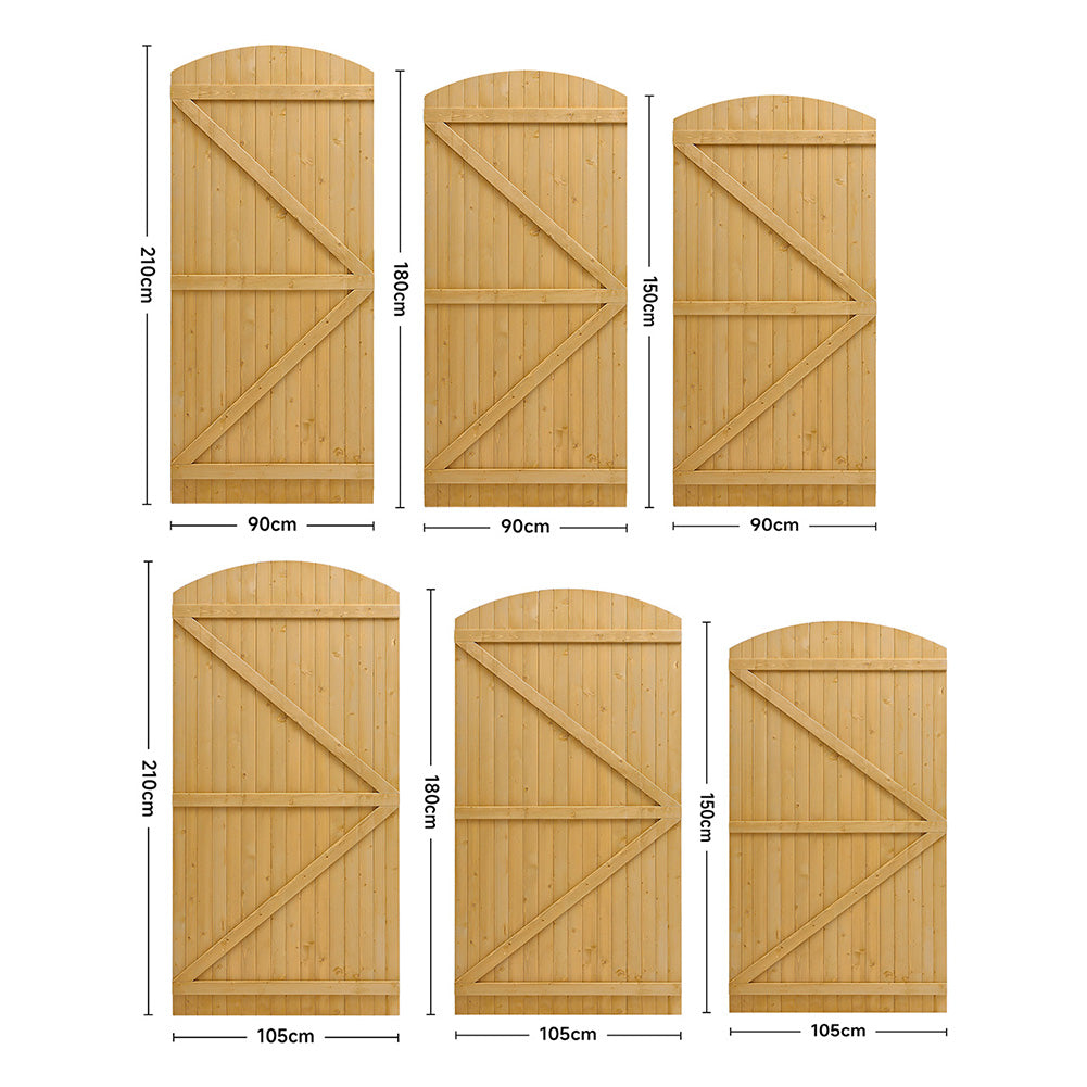 Semi Braced Arch Top Strong Wooden Garden Gate
