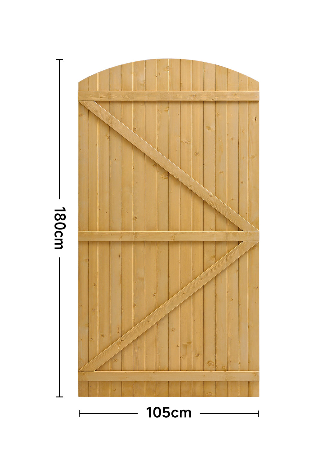 Semi Braced Arch Top Strong Wooden Garden Gate