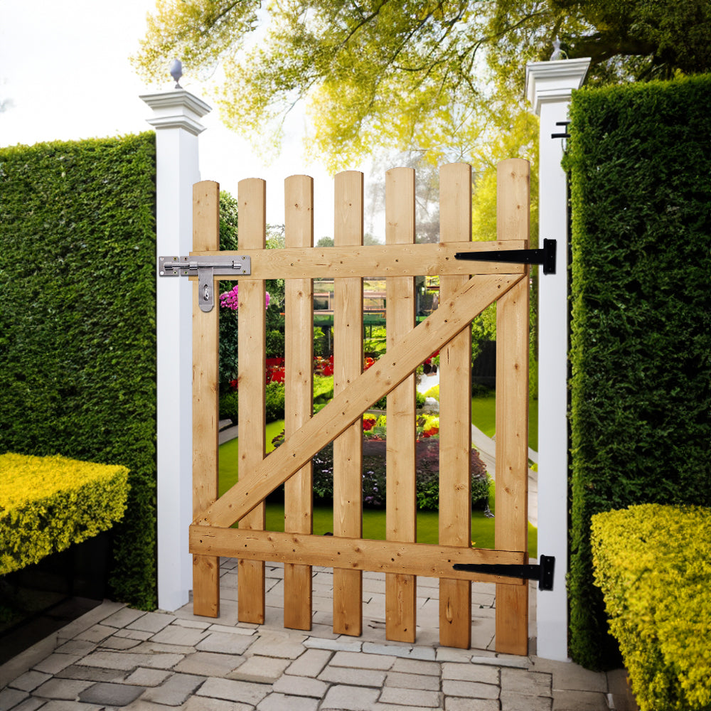 Garden Wood Fence Gate with Latch
