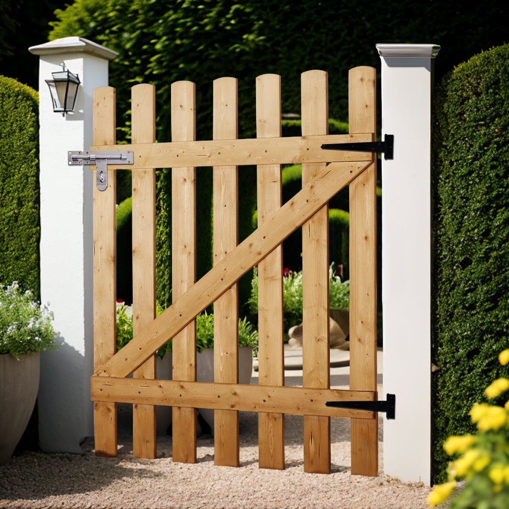 Garden Wood Fence Gate with Latch
