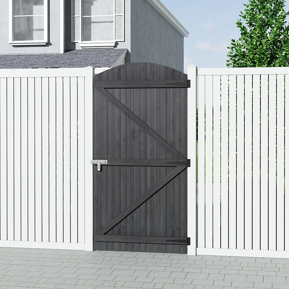 Semi Braced Arch Top Strong Wooden Garden Gate