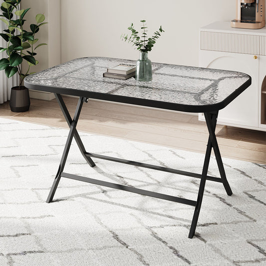 Outdoor/Indoor Metal Folding Table with Umbrella Hole