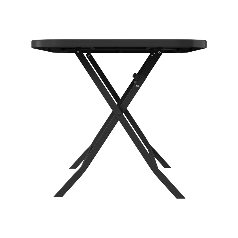 Outdoor/Indoor Metal Folding Table with Umbrella Hole