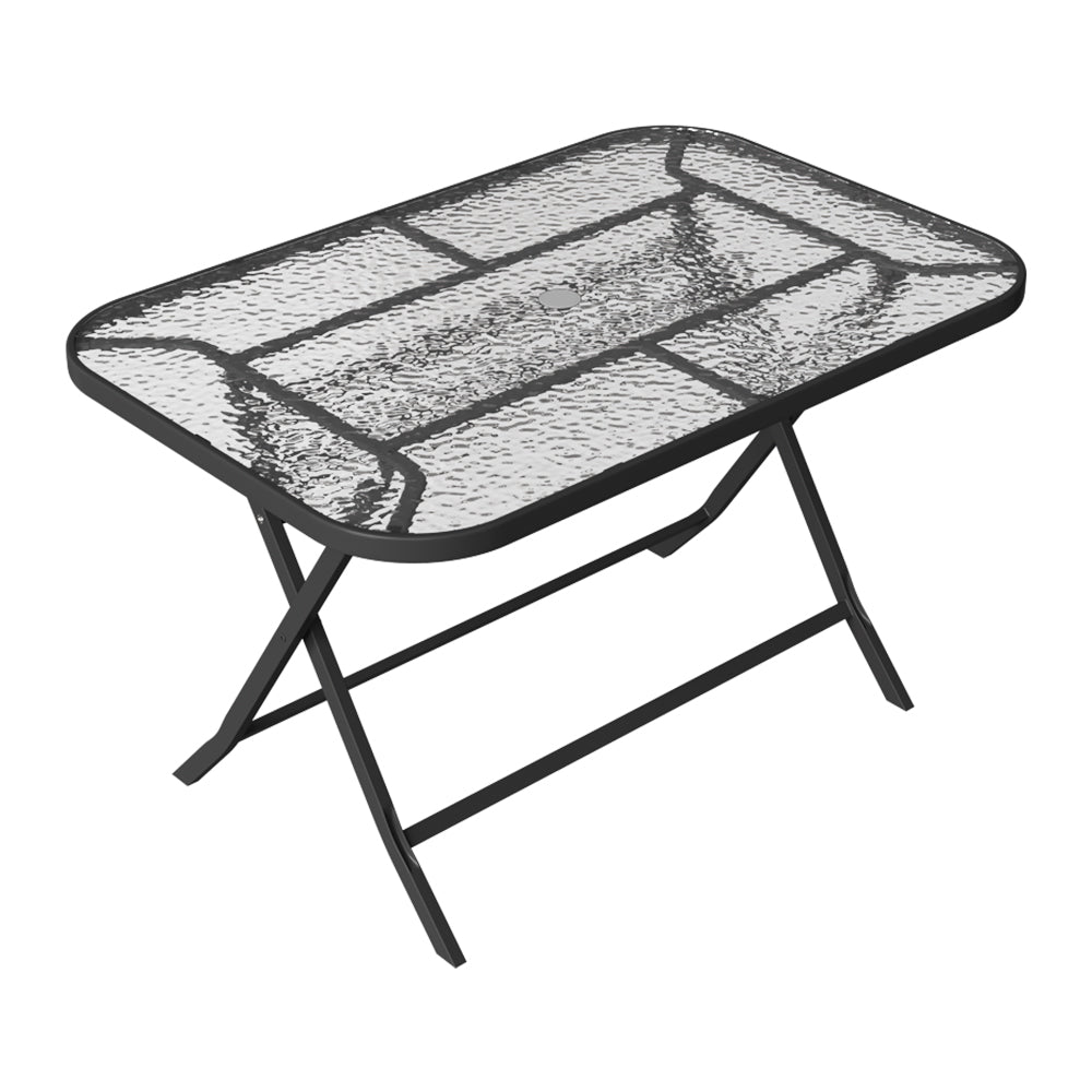 Outdoor/Indoor Metal Folding Table with Umbrella Hole