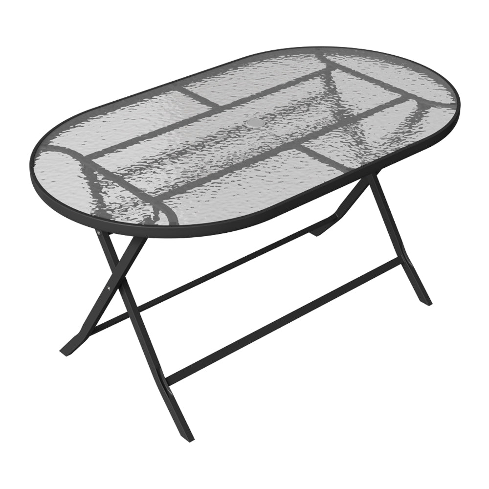 Outdoor/Indoor Metal Folding Table with Umbrella Hole