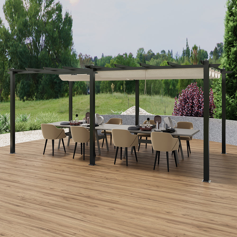 Aluminium Pergola with Retractable Roof