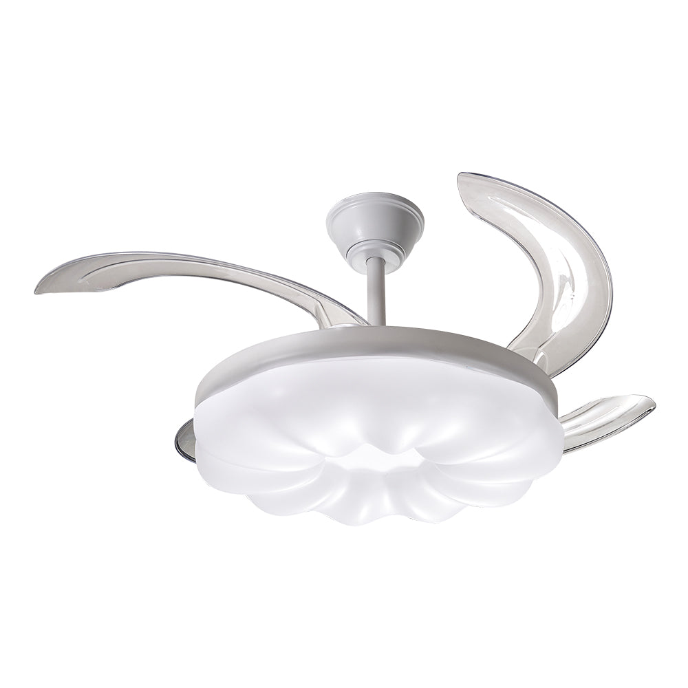 Dimmable Ceiling Fan Light with Remote and Retracted Blades