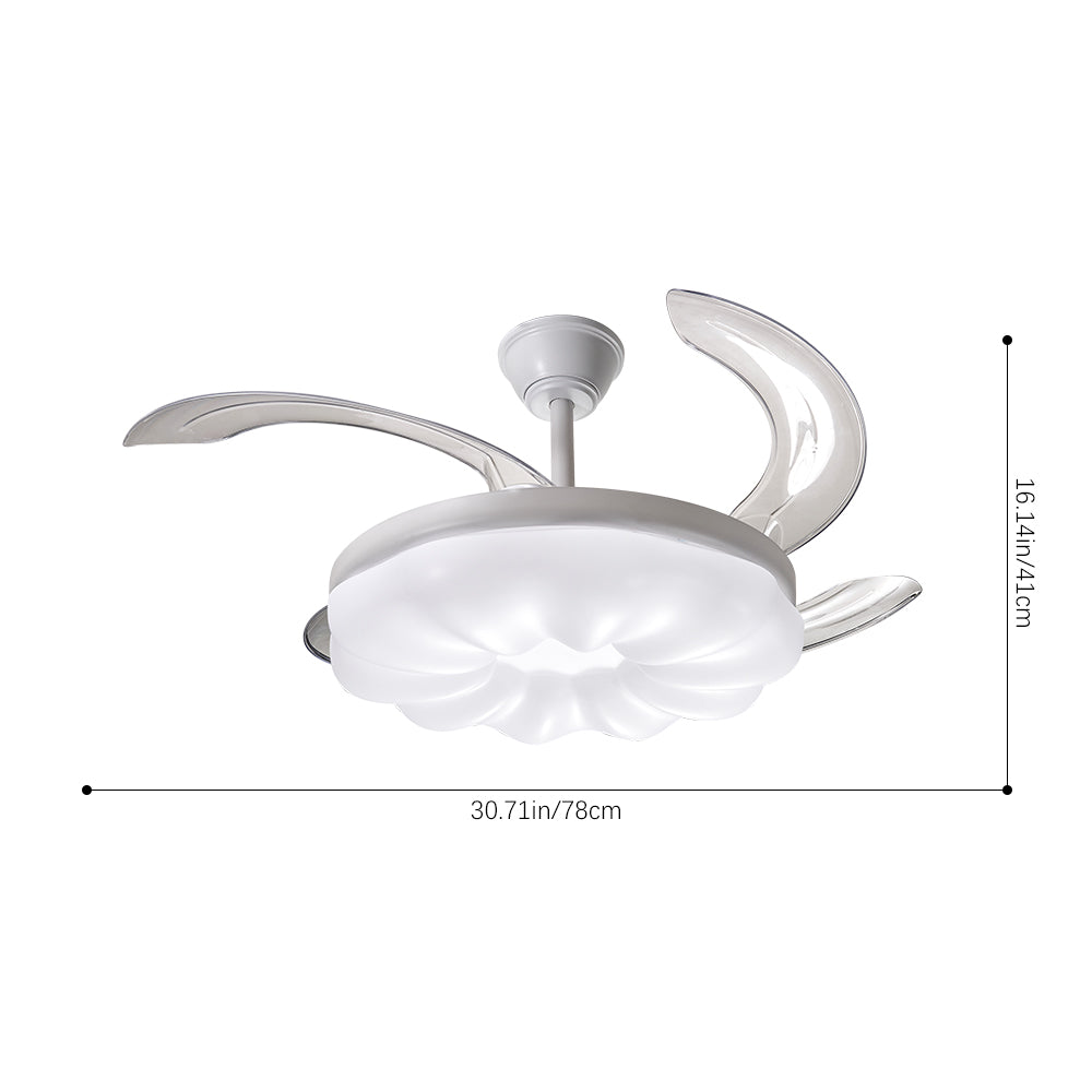 Dimmable Ceiling Fan Light with Remote and Retracted Blades
