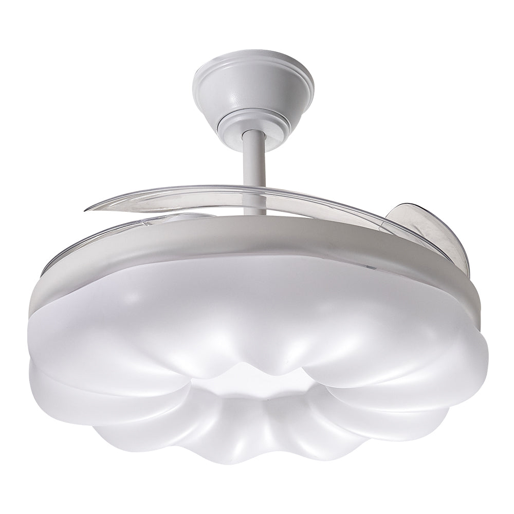 Dimmable Ceiling Fan Light with Remote and Retracted Blades