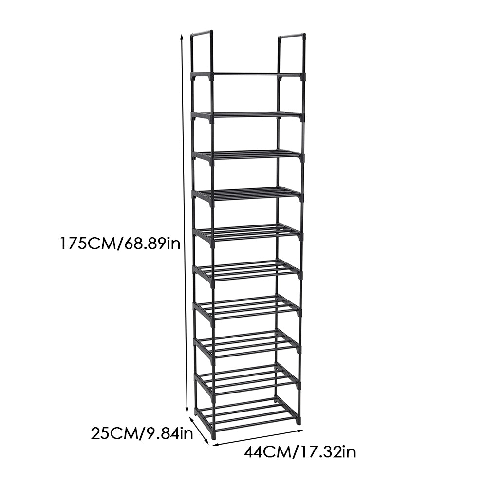 10 Tier Customizable Metal Shoe Rack