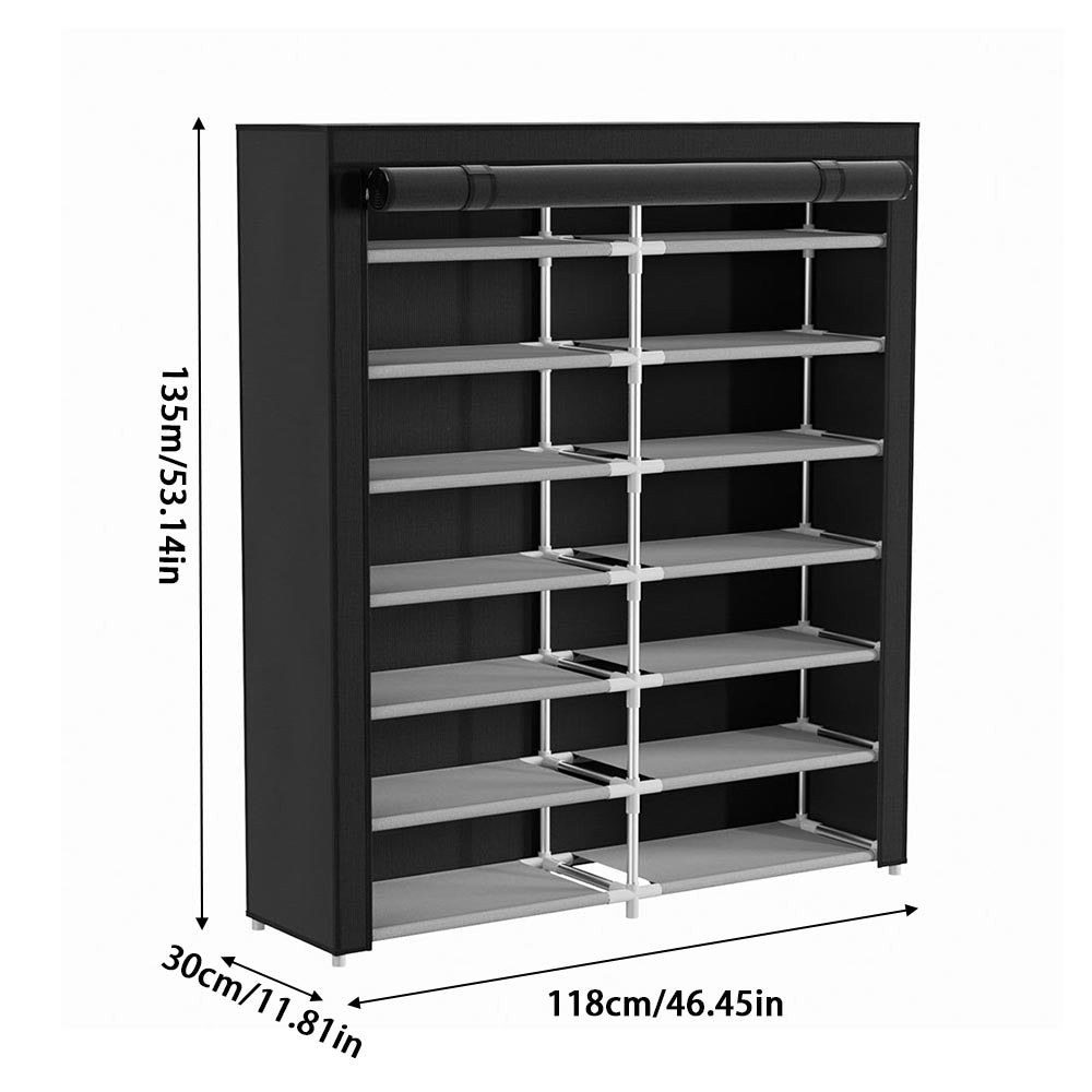 Double-row Shoe Cabinet with Roll-Up Door