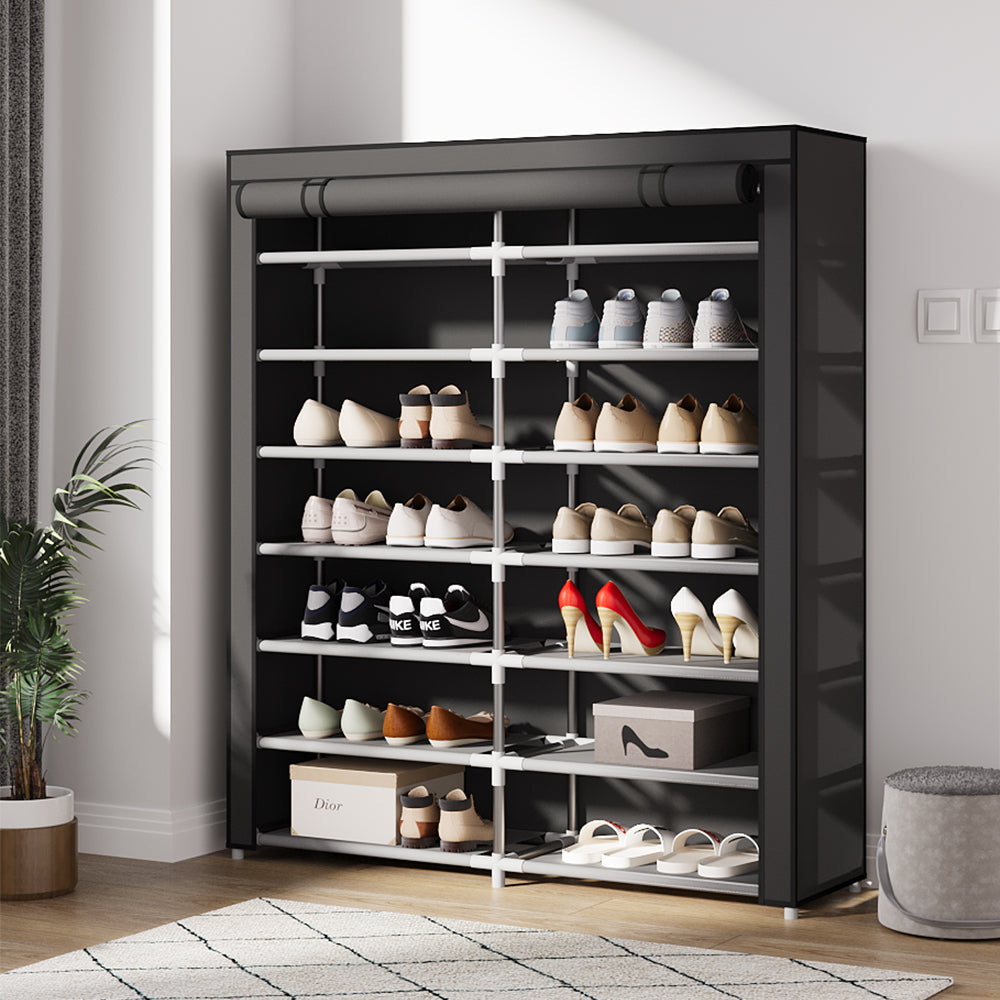 Double-row Shoe Cabinet with Roll-Up Door