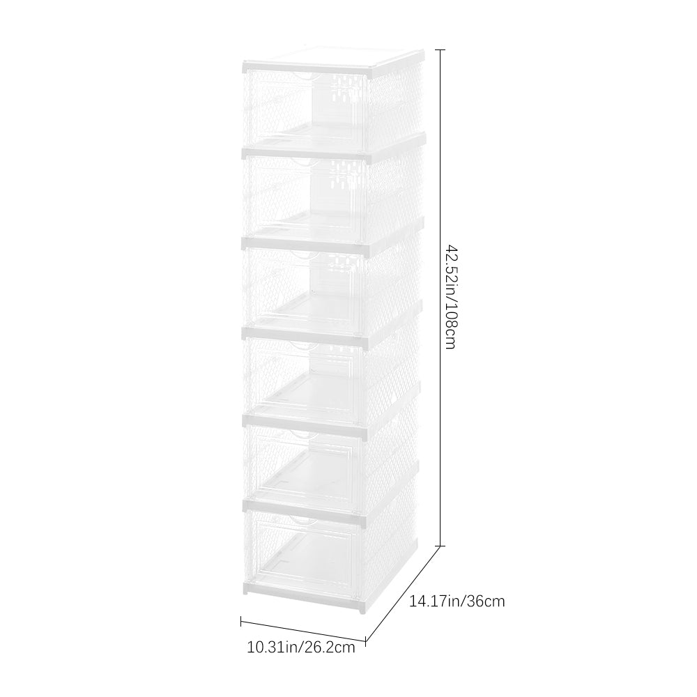 6-Tier Foldable Angel White Shoes Box