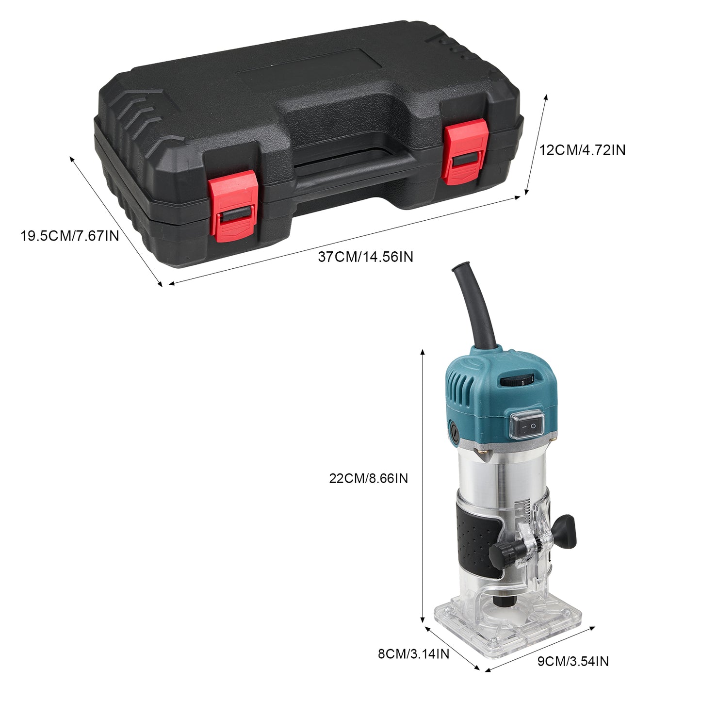 800W 6-Speed Electric Wood Router with Router Bits Set
