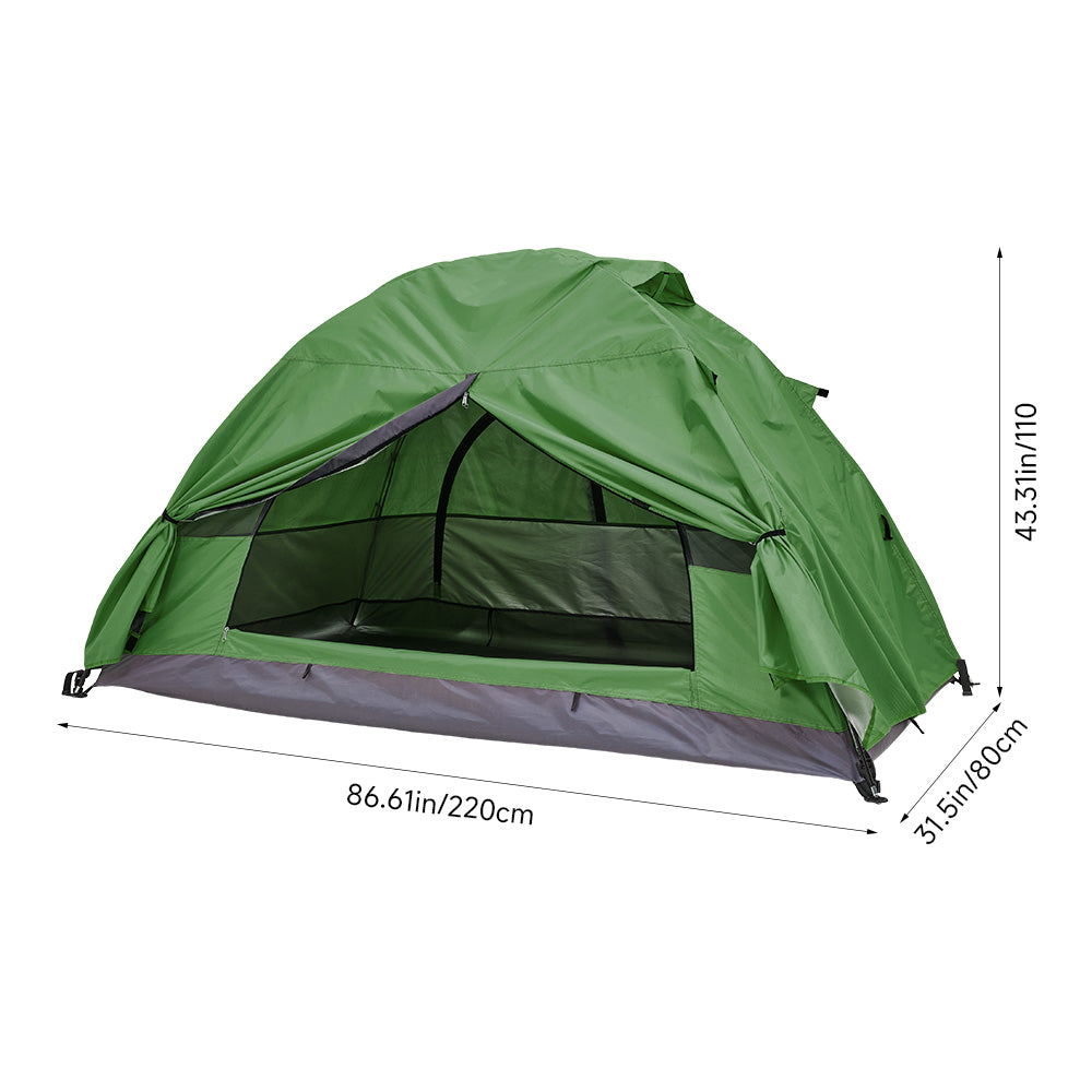 Portable Camping Tent with Detachable Top Cover for 1 Person