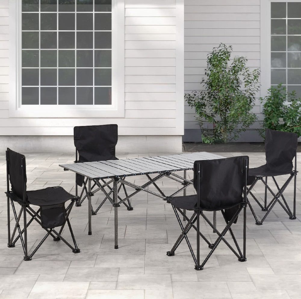 Portable Folding Camping Table with 4 Chairs